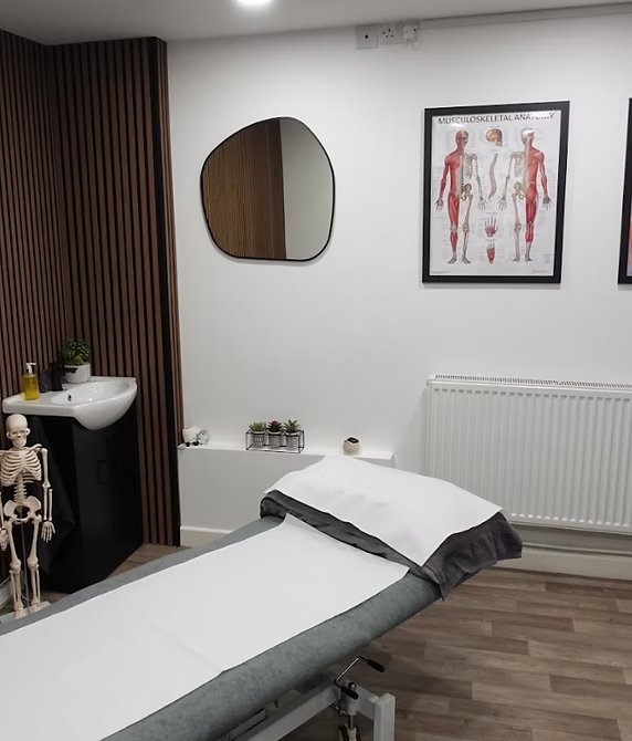 The calm treatment room at Reform Osteopaths in Lymm